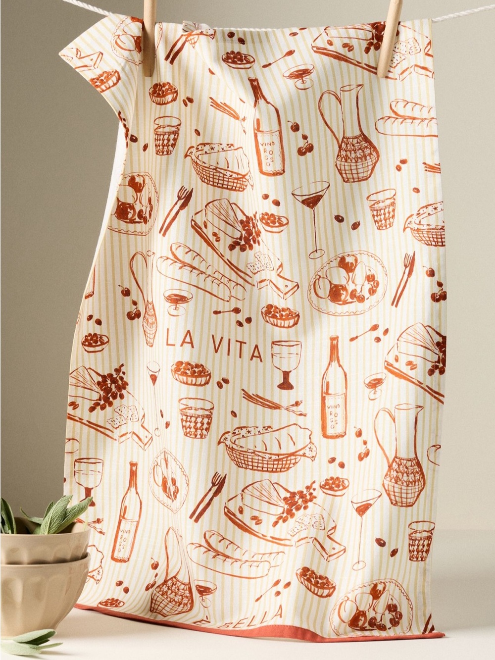 Anthropologie Casa Ocra La Vita Dish Towel